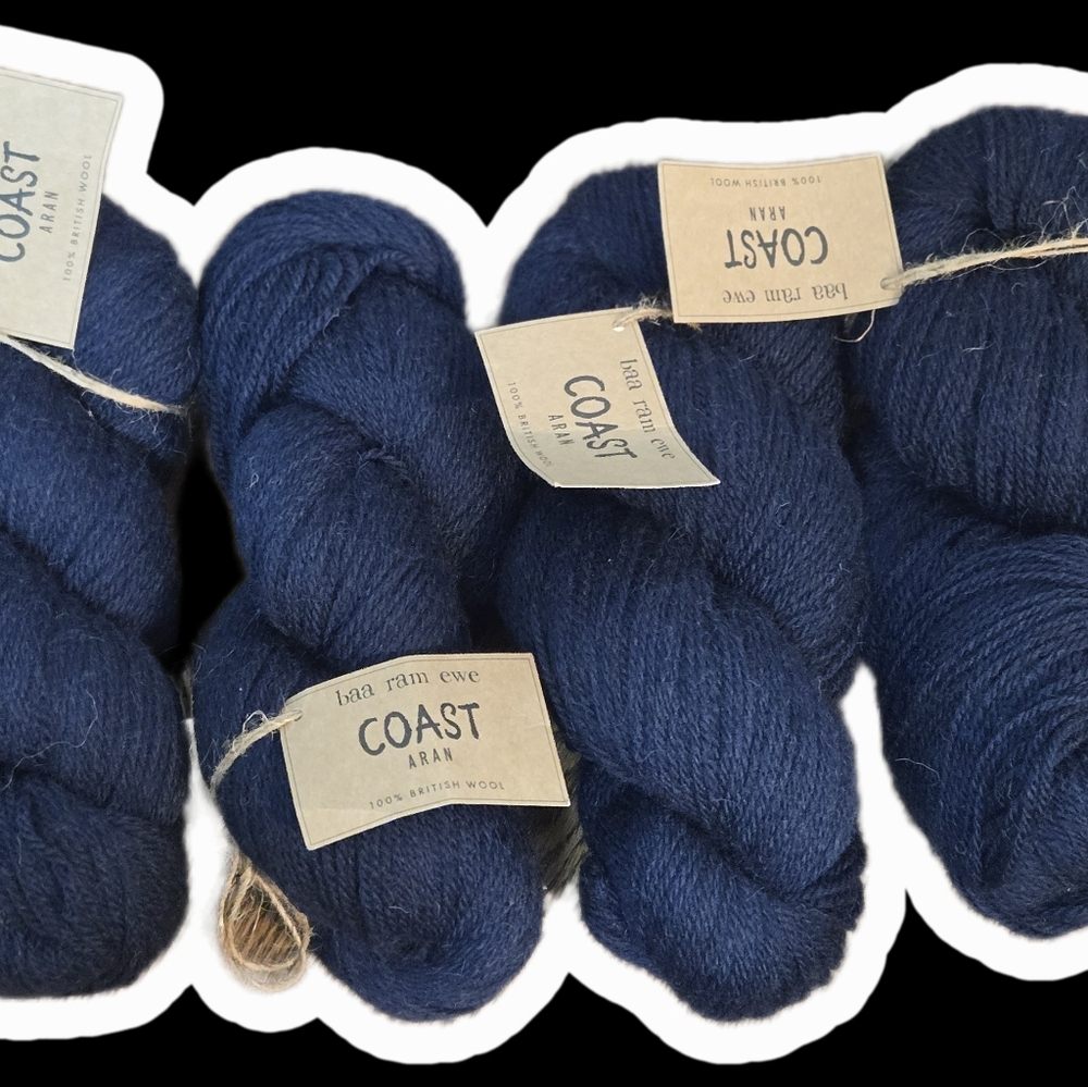 5x Skeins of Baa Ram Ewe Coast Aran Wool